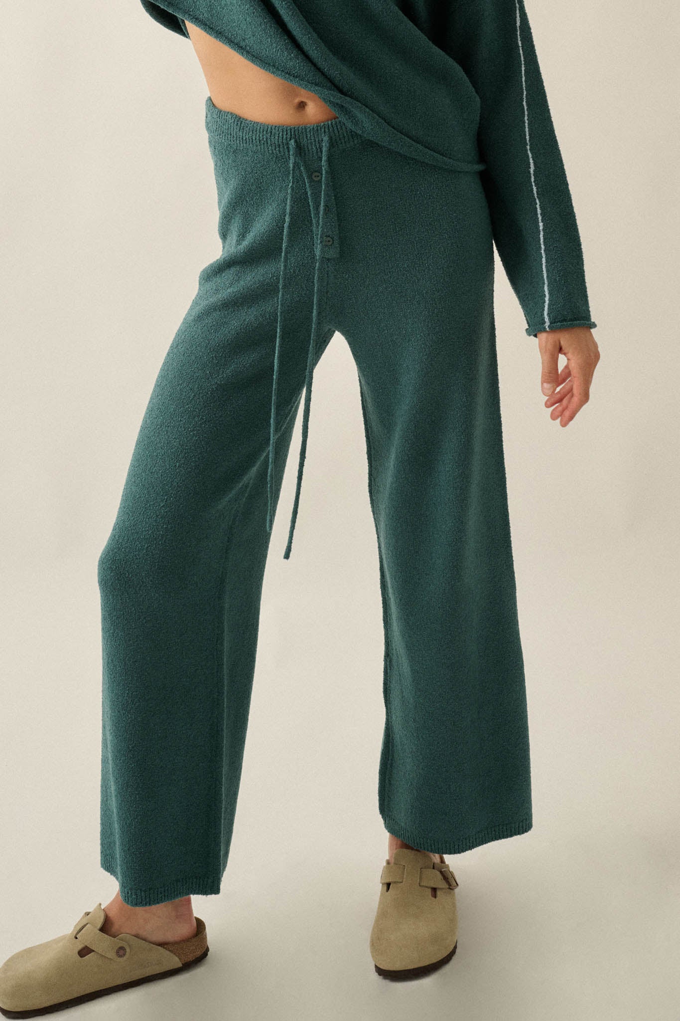 Promise the Label Textured Split-Hem Sweater Pants