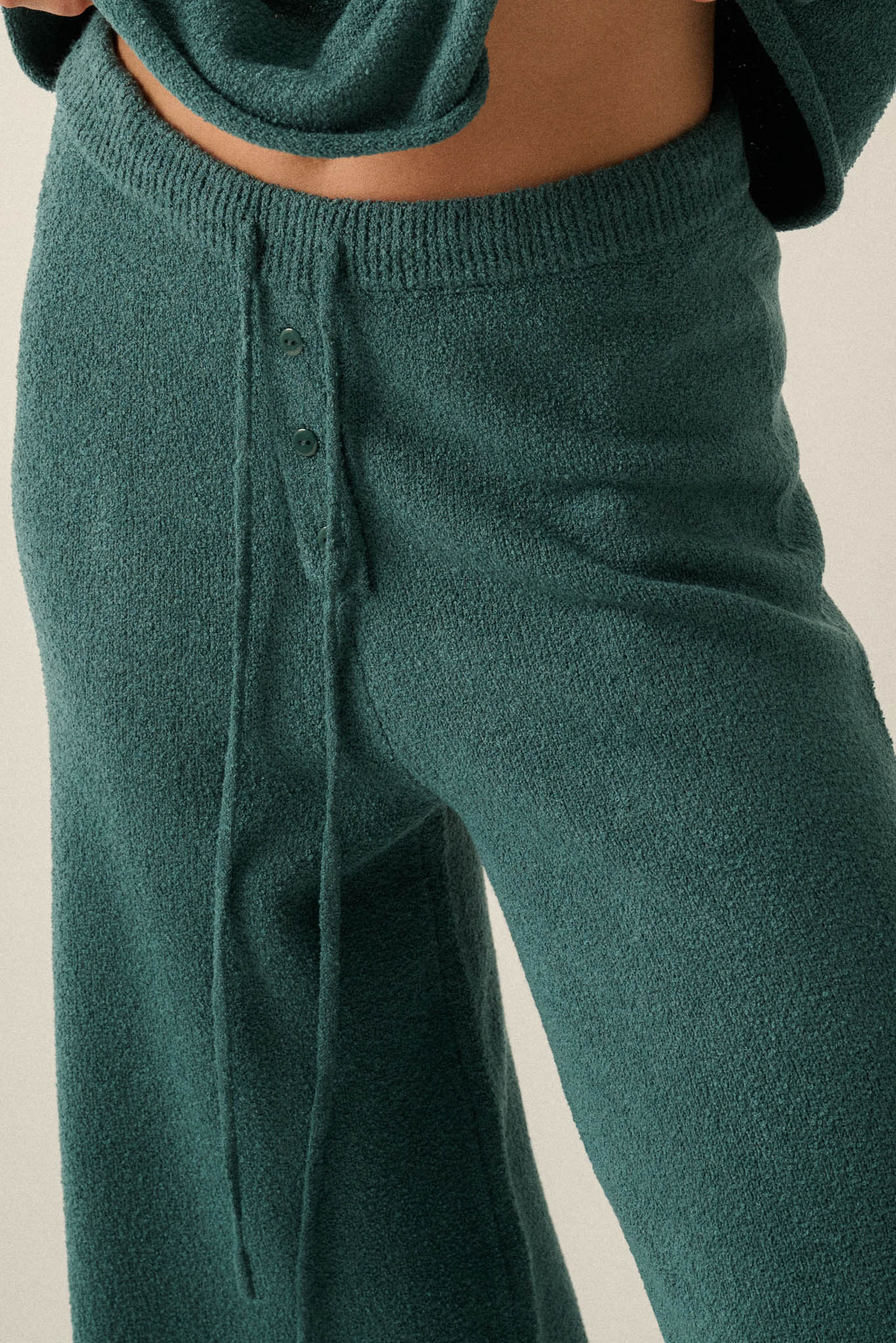 Promise the Label Textured Split-Hem Sweater Pants