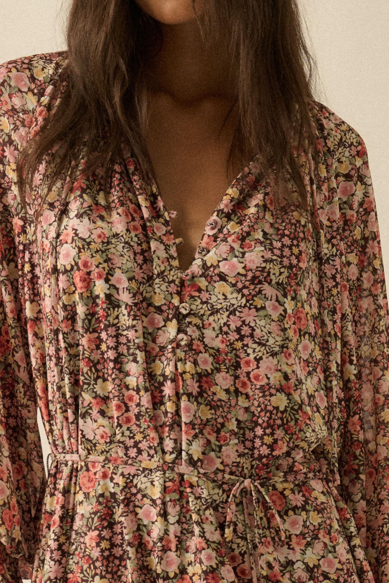 Picking Wildflowers Floral Mesh Belted Romper - ShopPromesa