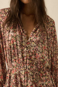 Picking Wildflowers Floral Mesh Belted Romper - ShopPromesa