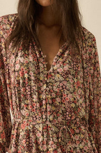 Picking Wildflowers Floral Mesh Belted Romper - ShopPromesa