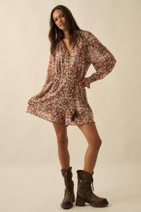 Picking Wildflowers Floral Mesh Belted Romper - ShopPromesa