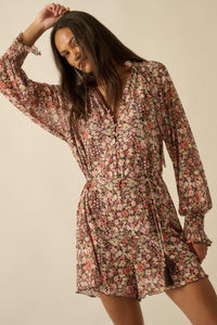 Picking Wildflowers Floral Mesh Belted Romper - ShopPromesa