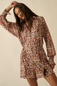 Picking Wildflowers Floral Mesh Belted Romper - ShopPromesa