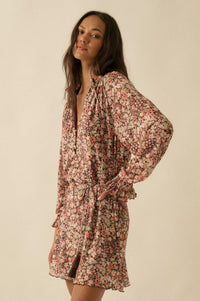 Picking Wildflowers Floral Mesh Belted Romper - ShopPromesa