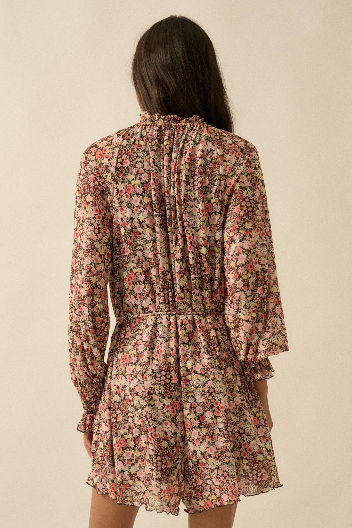 Picking Wildflowers Floral Mesh Belted Romper - ShopPromesa