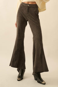Touch of Flair Vegan Suede Flare Pants - ShopPromesa