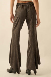 Touch of Flair Vegan Suede Flare Pants - ShopPromesa