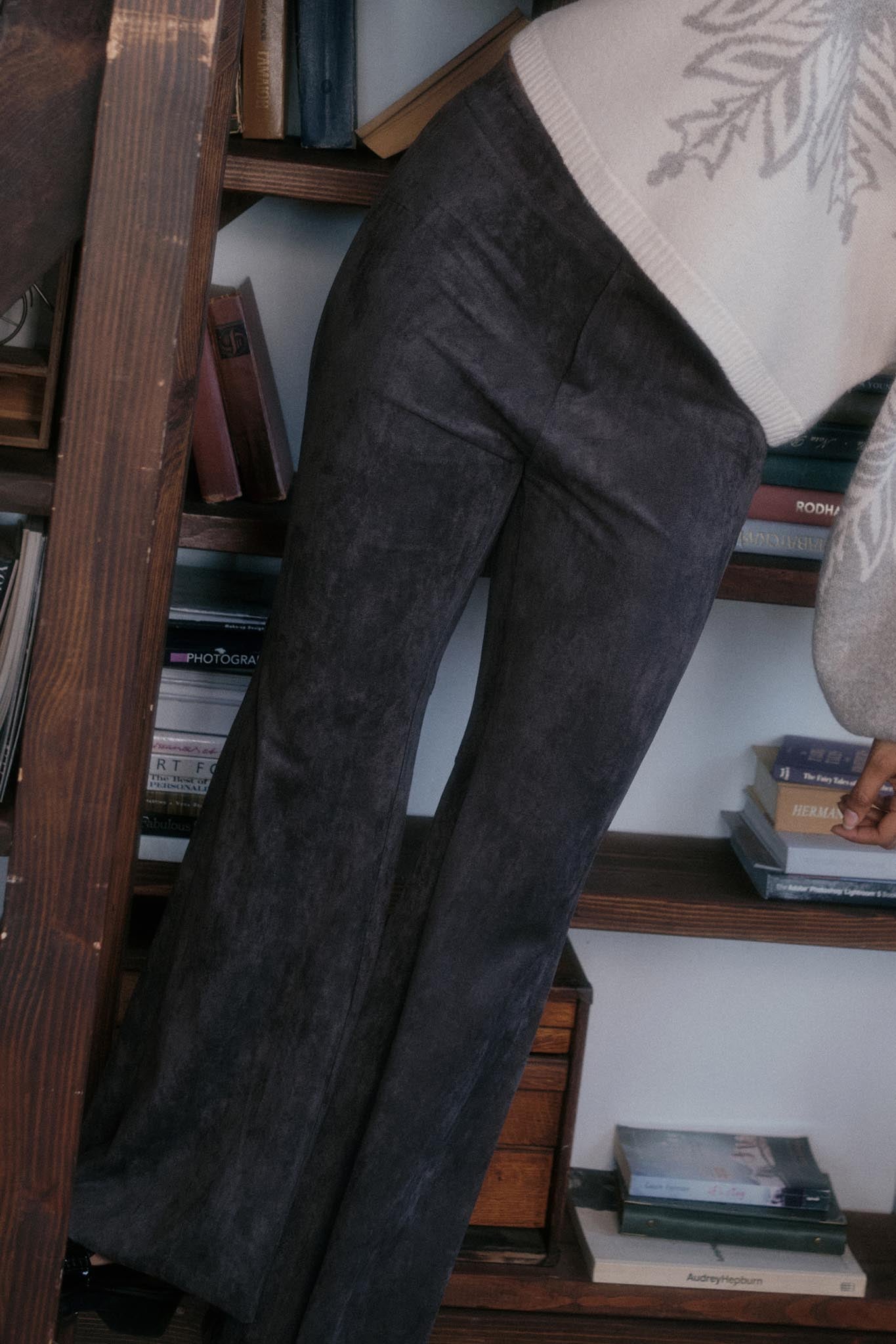 Touch of Flair Vegan Suede Flare Pants