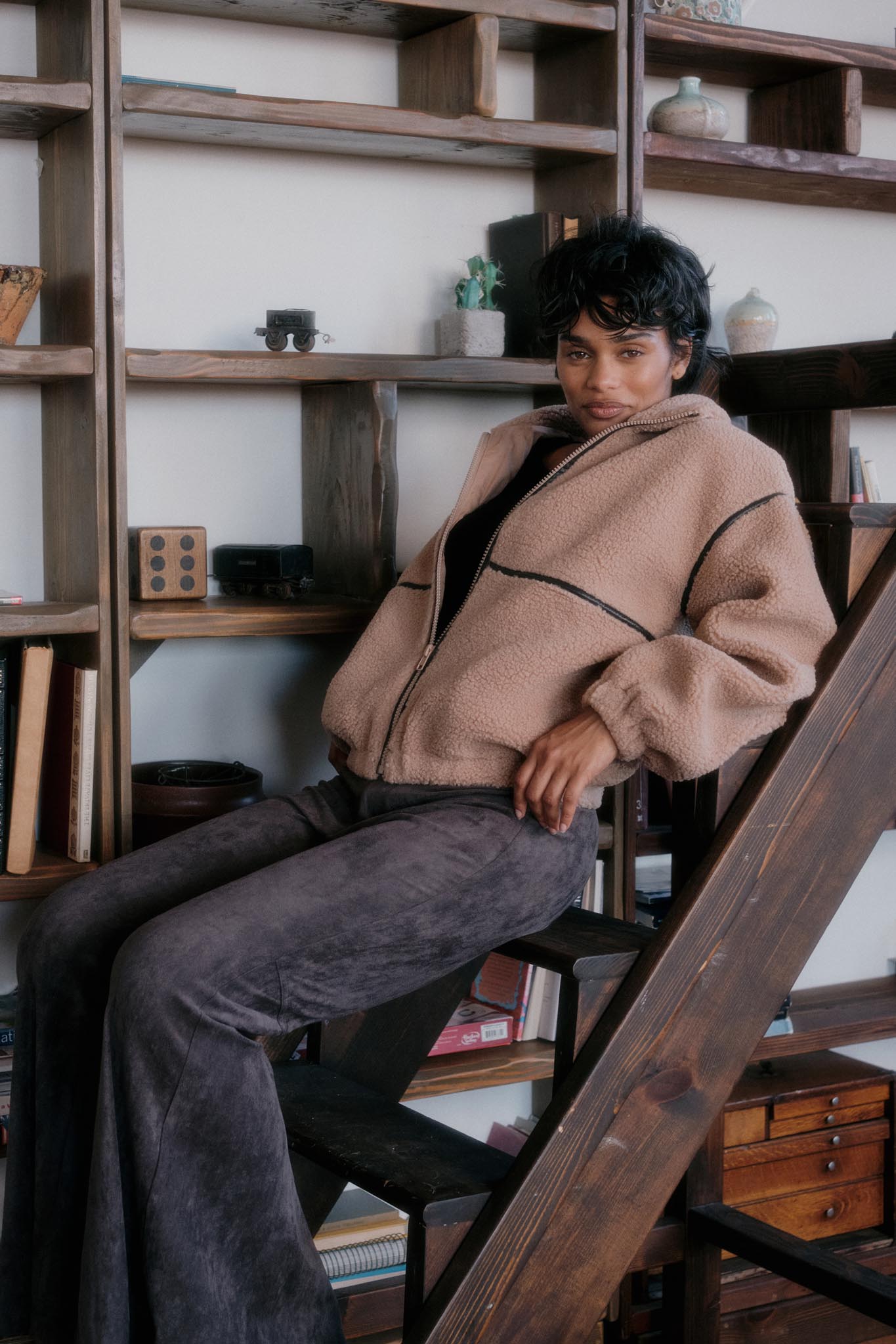 Touch of Flair Vegan Suede Flare Pants