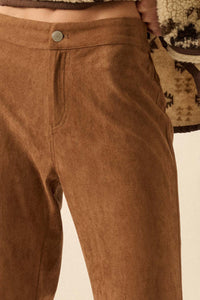 Touch of Flair Vegan Suede Flare Pants - ShopPromesa