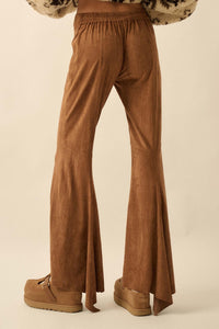 Touch of Flair Vegan Suede Flare Pants - ShopPromesa