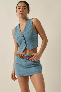 Jean Scene Low-Rise Denim Mini Skort - ShopPromesa