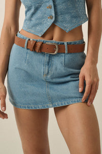 Jean Scene Low-Rise Denim Mini Skort - ShopPromesa