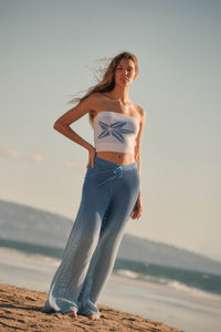 Fade Out Ombre Crochet Open-Knit Drawstring Pants - ShopPromesa