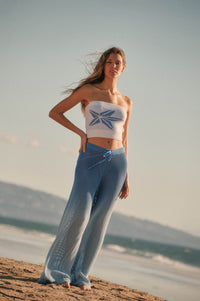 Fade Out Ombre Crochet Open-Knit Drawstring Pants - ShopPromesa