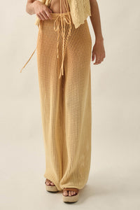 Fade Out Ombre Crochet Open-Knit Drawstring Pants - ShopPromesa