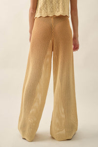 Fade Out Ombre Crochet Open-Knit Drawstring Pants - ShopPromesa