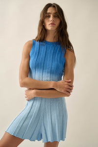 Not Fade Away Ombre Ribbed Knit Sleeveless Romper - ShopPromesa