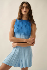 Not Fade Away Ombre Ribbed Knit Sleeveless Romper - ShopPromesa