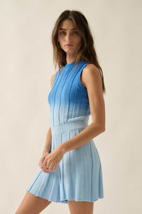 Not Fade Away Ombre Ribbed Knit Sleeveless Romper - ShopPromesa