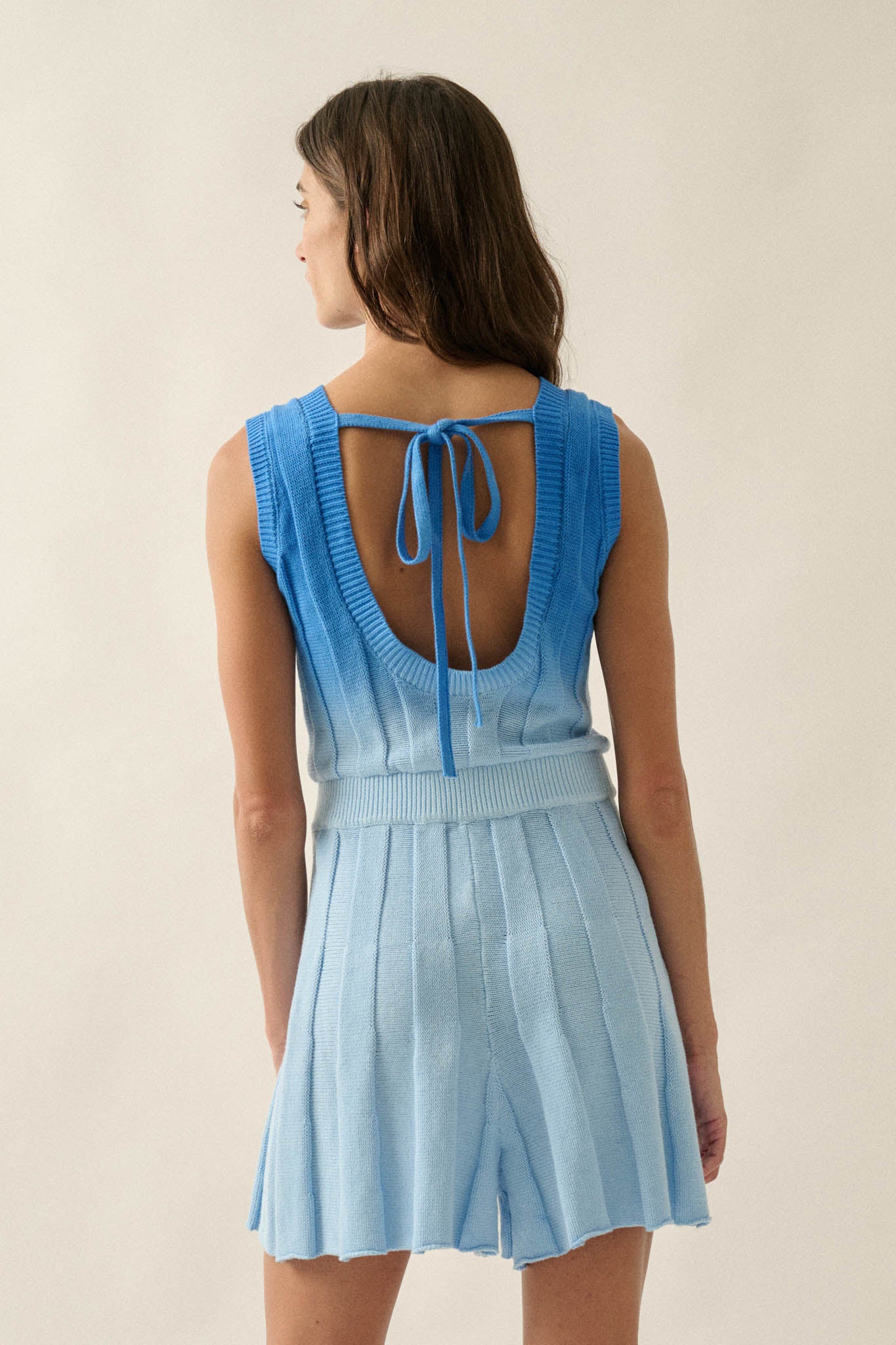 Not Fade Away Ombre Ribbed Knit Sleeveless Romper - ShopPromesa