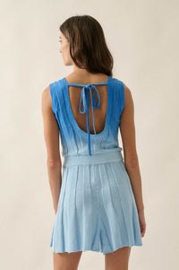 Not Fade Away Ombre Ribbed Knit Sleeveless Romper - ShopPromesa