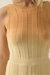 Not Fade Away Ombre Ribbed Knit Sleeveless Romper - ShopPromesa