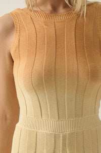 Not Fade Away Ombre Ribbed Knit Sleeveless Romper - ShopPromesa