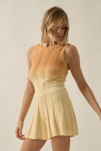 Not Fade Away Ombre Ribbed Knit Sleeveless Romper - ShopPromesa
