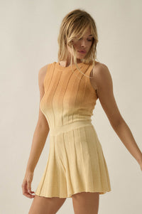 Not Fade Away Ombre Ribbed Knit Sleeveless Romper - ShopPromesa