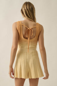 Not Fade Away Ombre Ribbed Knit Sleeveless Romper - ShopPromesa