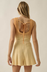 Not Fade Away Ombre Ribbed Knit Sleeveless Romper - ShopPromesa