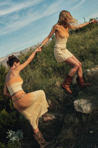 Not Fade Away Ombre Ribbed Knit Sleeveless Romper - ShopPromesa