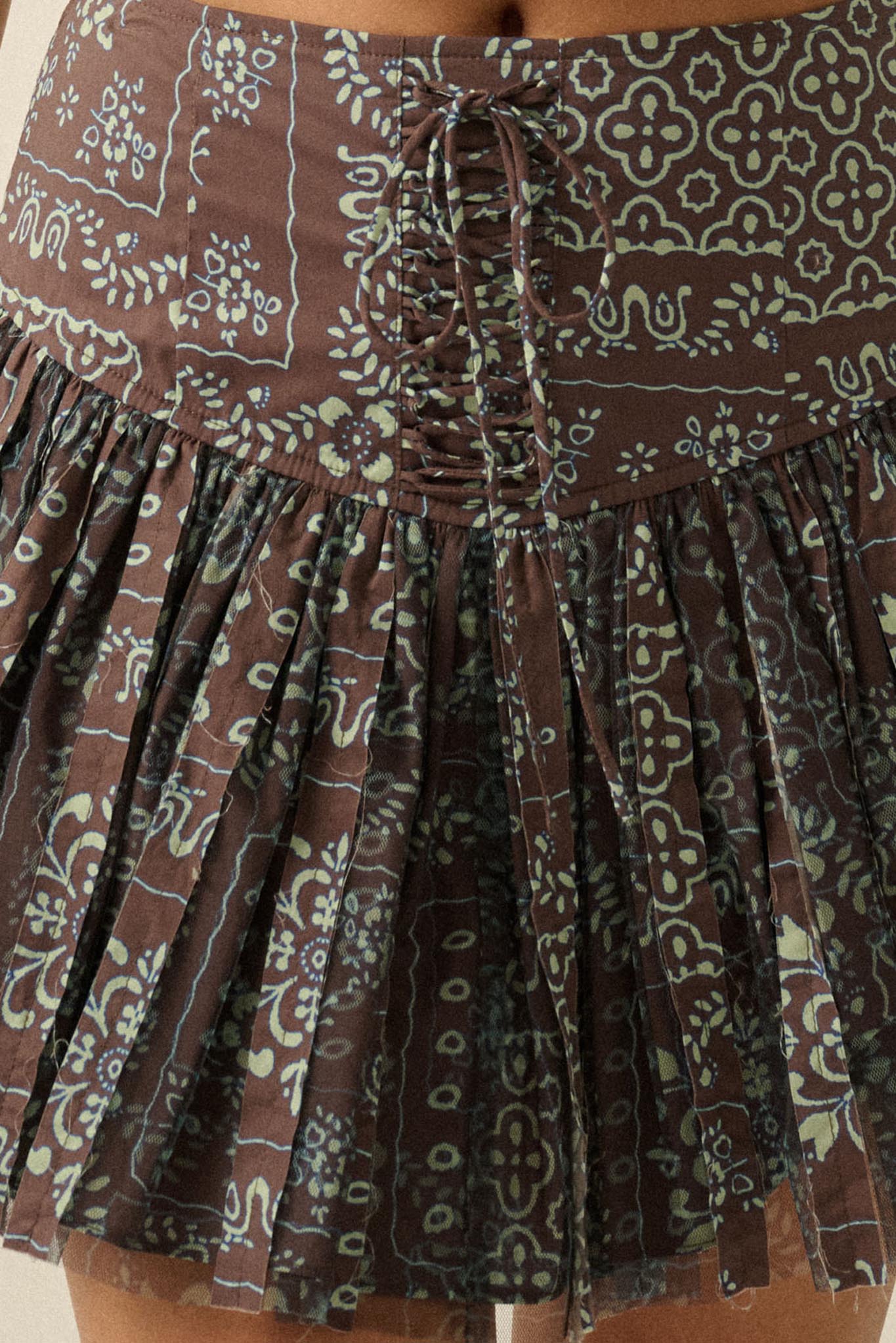 Blooming Bandana Floral Drop-Waist Mini Skort - ShopPromesa