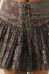 Blooming Bandana Floral Drop-Waist Mini Skort - ShopPromesa