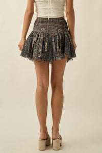 Blooming Bandana Floral Drop-Waist Mini Skort - ShopPromesa