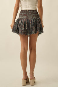 Blooming Bandana Floral Drop-Waist Mini Skort - ShopPromesa