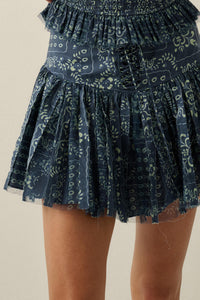 Blooming Bandana Floral Drop-Waist Mini Skort - ShopPromesa