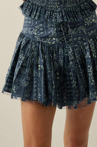 Blooming Bandana Floral Drop-Waist Mini Skort - ShopPromesa