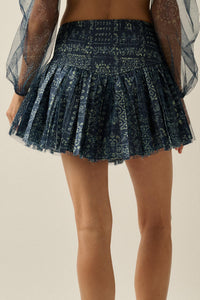 Blooming Bandana Floral Drop-Waist Mini Skort - ShopPromesa