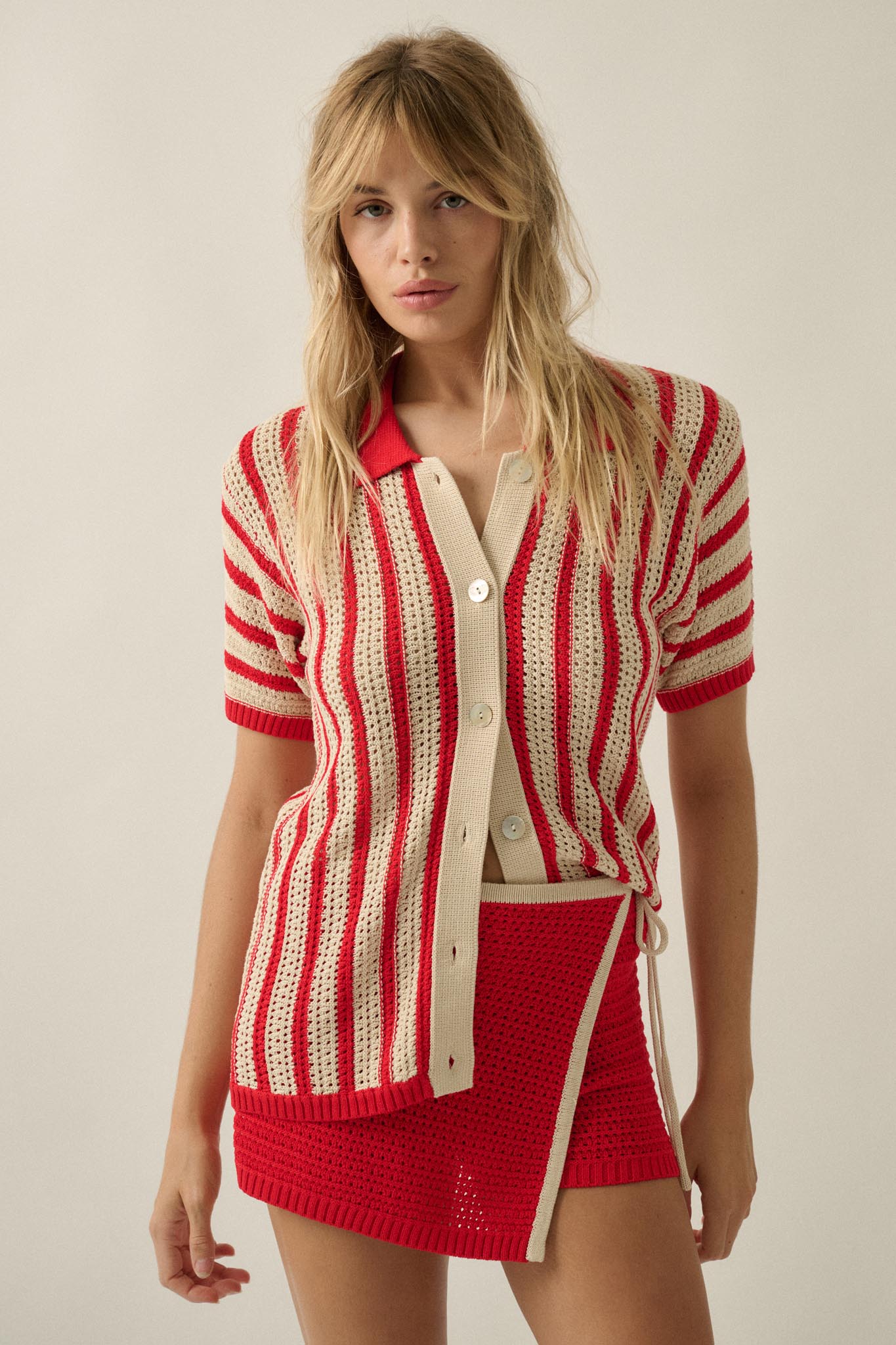 Easy Days Crochet-Knit Wrap Mini Sweater Skort - ShopPromesa