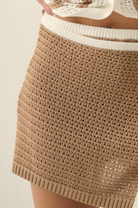 Easy Days Crochet-Knit Wrap Mini Sweater Skort - ShopPromesa
