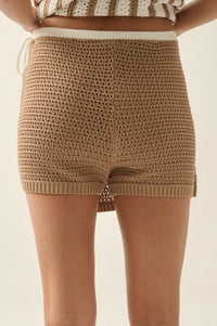 Easy Days Crochet-Knit Wrap Mini Sweater Skort - ShopPromesa
