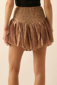 Bright Spot Polka Dot Lace-Up Drop-Waist Mini Skort - ShopPromesa