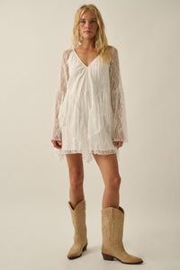 Morning Whisper Ruffled Lace Bell-Sleeve Romper - ShopPromesa