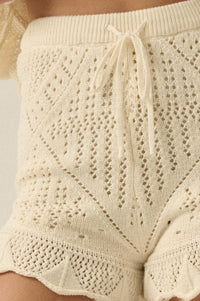 Yes Way Crochet Crochet-Knit Ruffle Shorts - ShopPromesa