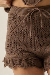 Yes Way Crochet Crochet-Knit Ruffle Shorts - ShopPromesa