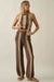 See You Soon Striped Crochet-Knit Sweater Pants