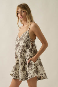 Blossoming Blooms Floral Side-Tie Babydoll Romper - ShopPromesa
